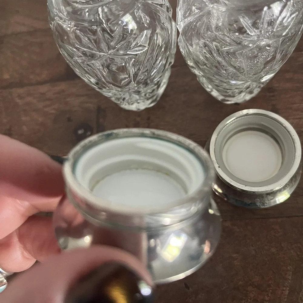 Vintage 80s Ralph Lauren Crystal Vanity Bottles Lot of 2